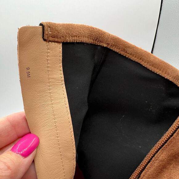 Veronica Beard Women 9.5 Arlo Suede Leather Wedge Boots Hazelwood Tan Brown NWOT - Picture 6 of 16